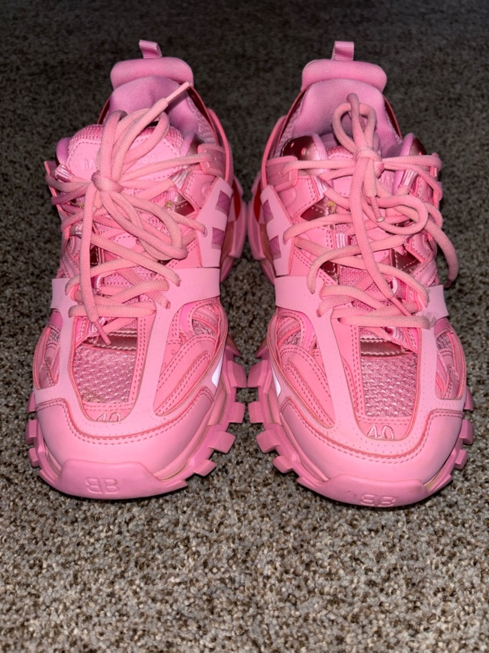 Balenciaga Pink Chunky Track Sneakers